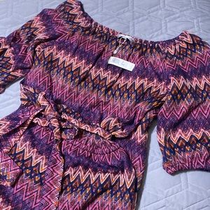 Sz Med⭐️NWT Trina Turk Exploration Rachel Fuchsia Knit Jumpsuit  Zig Zag Print